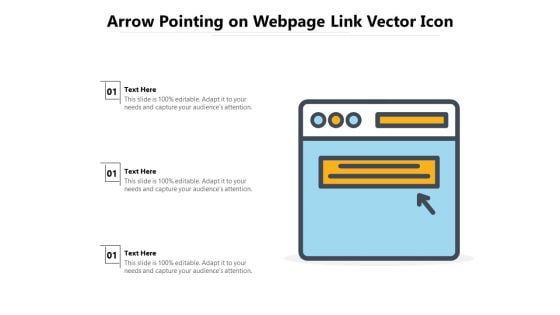 Arrow Pointing On Webpage Link Vector Icon Ppt PowerPoint Presentation Graphics PDF