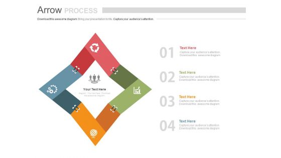 Arrow Process Chart For Market Strategy Powerpoint Template