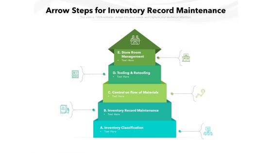 Arrow Steps For Inventory Record Maintenance Ppt PowerPoint Presentation Icon Outline PDF