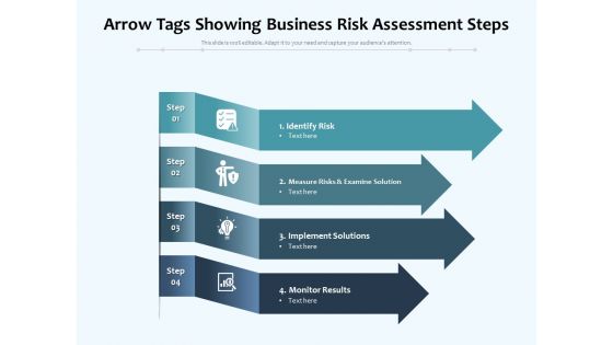 Arrow Tags Showing Business Risk Assessment Steps Ppt PowerPoint Presentation Professional Styles PDF