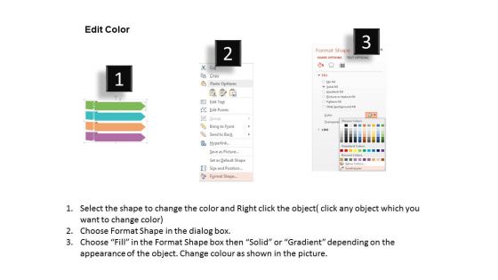 Arrow Tags With Four Icons Powerpoint Template