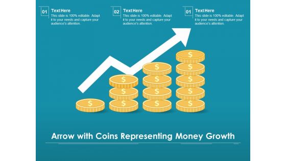 Arrow With Coins Representing Money Growth Ppt PowerPoint Presentation Gallery Slides PDF