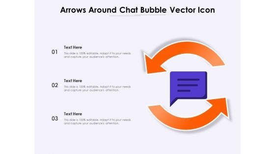 Arrows Around Chat Bubble Vector Icon Ppt PowerPoint Presentation File Formats PDF