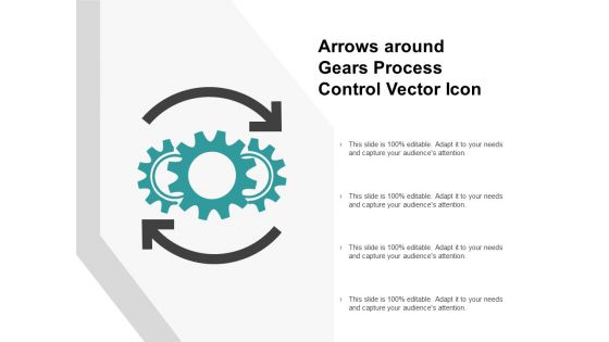 Arrows Around Gears Process Control Vector Icon Ppt PowerPoint Presentation Professional Show