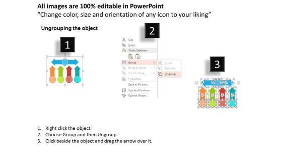 Arrows Banners With Five Icons Powerpoint Template