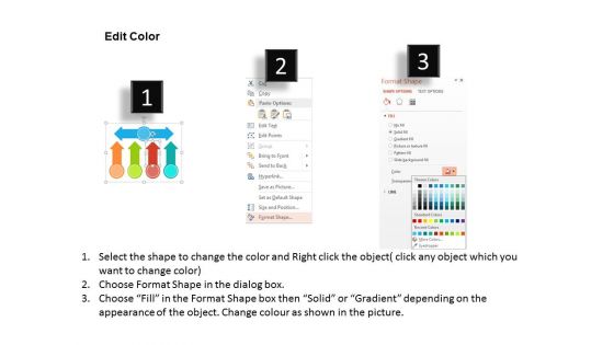 Arrows Banners With Five Icons Powerpoint Template