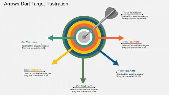 Arrows Dart Target Illustration Powerpoint Template