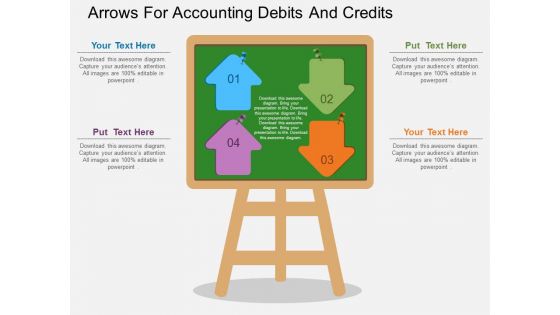 Arrows For Accounting Debits And Credits Powerpoint Template