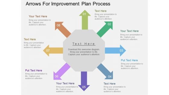 Arrows For Improvement Plan Process Powerpoint Templates