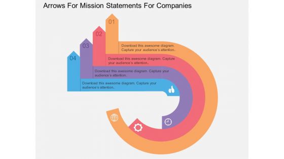 Arrows For Mission Statements For Companies Powerpoint Template