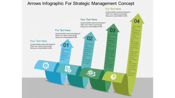 Arrows Infographic For Strategic Management Concept Powerpoint Template