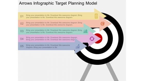 Arrows Infographic Target Planning Model Powerpoint Template