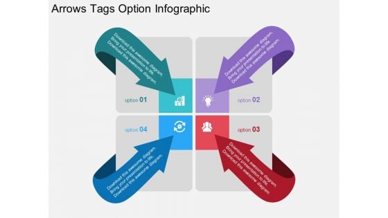 Arrows Tags Option Infographic Powerpoint Template