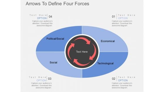 Arrows To Define Four Forces Powerpoint Templates