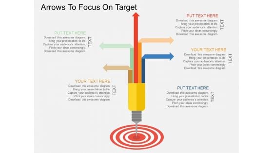 Arrows To Focus On Target Powerpoint Template