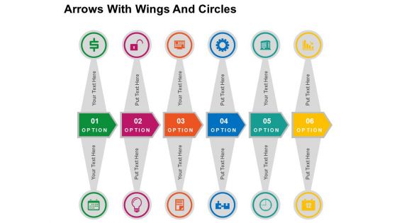 Arrows With Wings And Circles Powerpoint Templates