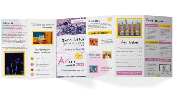 Art Fair Pamphlet Trifold Art Fair Pamphlet Trifold