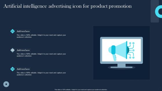 Artificial Intelligence Advertising Icon For Product Promotion Diagrams PDF