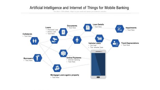 Artificial Intelligence And Internet Of Things For Mobile Banking Ppt PowerPoint Presentation Icon Vector PDF