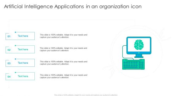 Artificial Intelligence Applications In An Organization Icon Brochure PDF