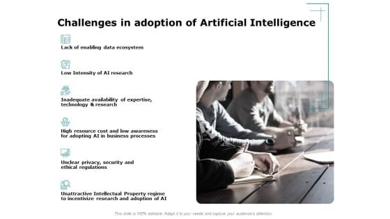 Artificial Intelligence Challenges In Adoption Of Artificial Intelligence Ppt Portfolio Designs PDF