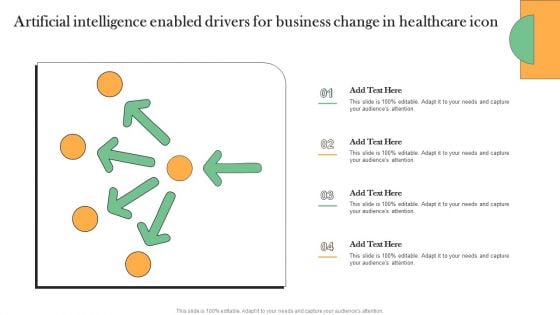 Artificial Intelligence Enabled Drivers For Business Change In Healthcare Icon Brochure PDF