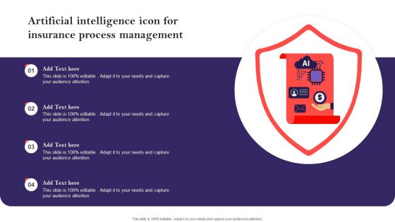 Artificial Intelligence Icon For Insurance Process Management Microsoft PDF