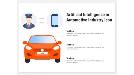 Artificial Intelligence In Automotive Industry Icon Ppt PowerPoint Presentation Summary Slide