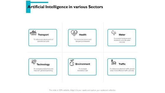 Artificial Intelligence In Various Sectors Ppt PowerPoint Presentation Pictures Portrait