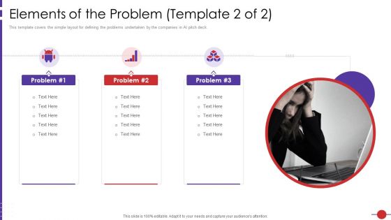 Artificial Intelligence Platform Elements Of The Problem Ppt Ideas Picture PDF