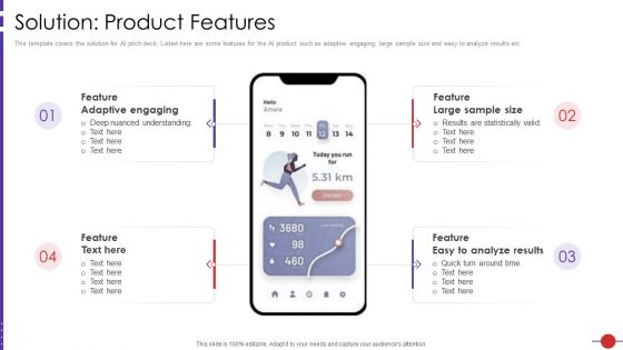 Artificial Intelligence Platform Solution Product Features Ppt Summary File Formats PDF