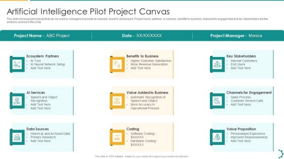 Artificial Intelligence Playbook Artificial Intelligence Pilot Project Canvas Microsoft PDF Artificial Intelligence Playbook Artificial Intelligence Pilot Project Canvas Microsoft PDF