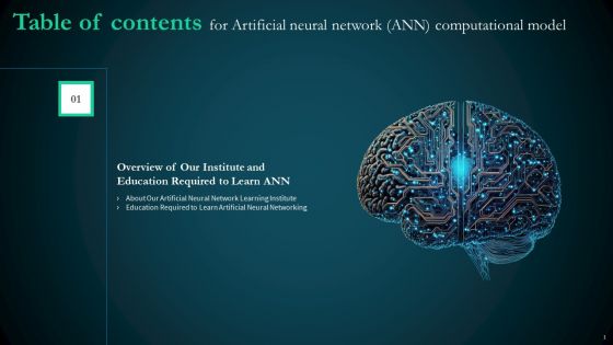 Artificial Neural Network Ann Computational Model Table Of Contents Designs PDF