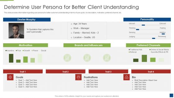 Ascertain Primary Stage For Successful Application Development Determine User Persona For Better Background PDF