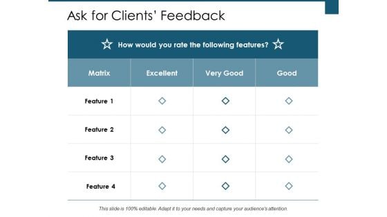 Ask For Clients Feedback Ppt PowerPoint Presentation Inspiration Graphics Design