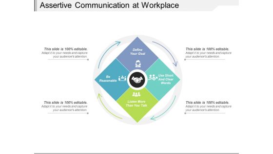 Assertive Communication At Workplace Ppt PowerPoint Presentation File Slides PDF