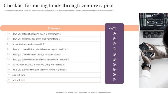 Assessing Debt And Equity Fundraising Alternatives For Business Growth Checklist For Raising Funds Icons PDF