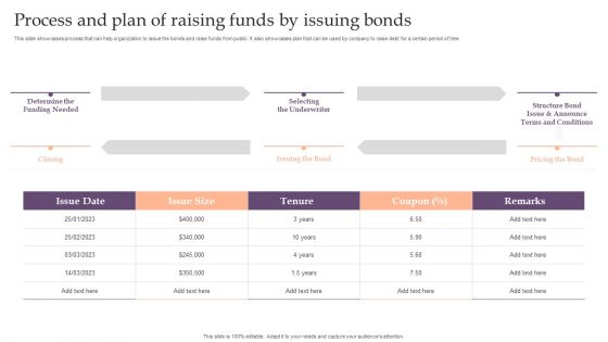 Assessing Debt And Equity Fundraising Alternatives For Business Growth Process And Plan Of Raising Funds By Issuing Bonds Download PDF