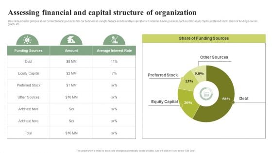 Assessing Financial And Capital Structure Of Organization Effective Planning For Monetary Microsoft PDF