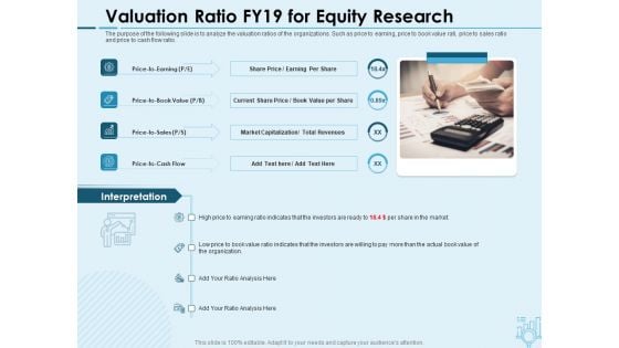 Assessing Stocks In Financial Market Valuation Ratio FY19 For Equity Research Ppt PowerPoint Presentation Outline Slide PDF