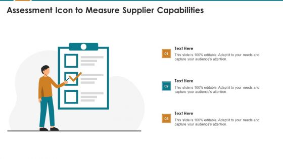 Assessment Icon To Measure Supplier Capabilities Professional PDF