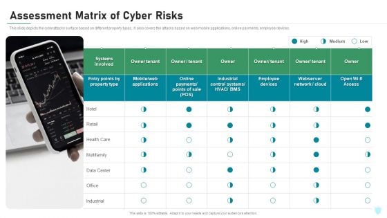 Assessment Matrix Of Cyber Risks IT Security IT Ppt Ideas Display PDF