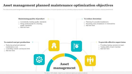 Asset Management Planned Maintenance Optimization Objectives Pictures PDF