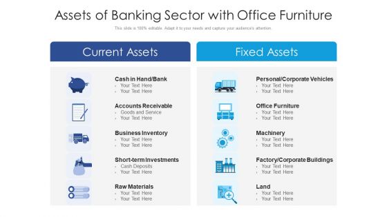 Assets Of Banking Sector With Office Furniture Ppt PowerPoint Presentation Professional Brochure PDF