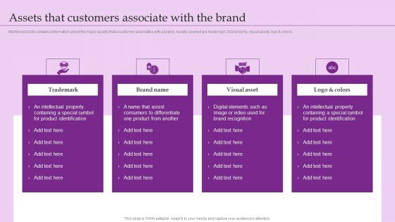 Assets That Customers Associate With The Brand Brand And Equity Evaluation Techniques Formats PDF