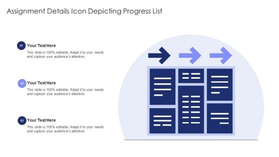 Assignment Details Icon Depicting Progress List Sample PDF