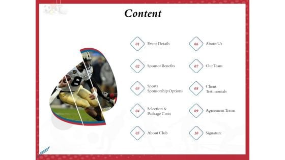 Athletics Sponsorship Content Ppt PowerPoint Presentation File Picture PDF