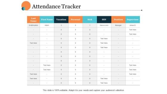 Attendance Tracker Ppt PowerPoint Presentation Clipart