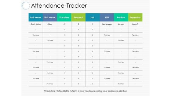 Attendance Tracker Ppt PowerPoint Presentation Summary Topics Attendance Tracker Ppt PowerPoint Presentation Summary Topics