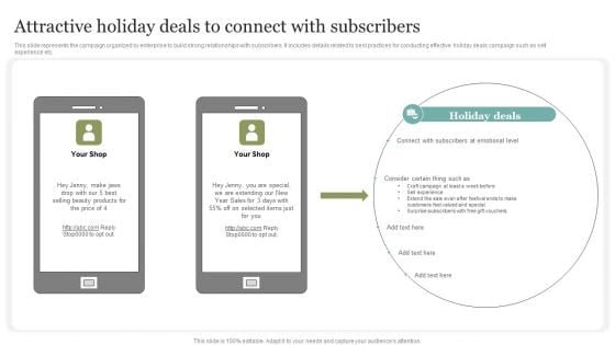 Attractive Holiday Deals To Connect With Subscribers Structure PDF